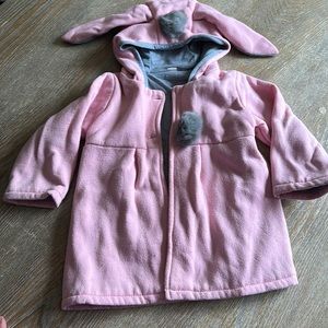 Small shop bunny ear pink gray coat about size 4